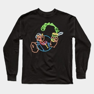 Popeye neon style Long Sleeve T-Shirt